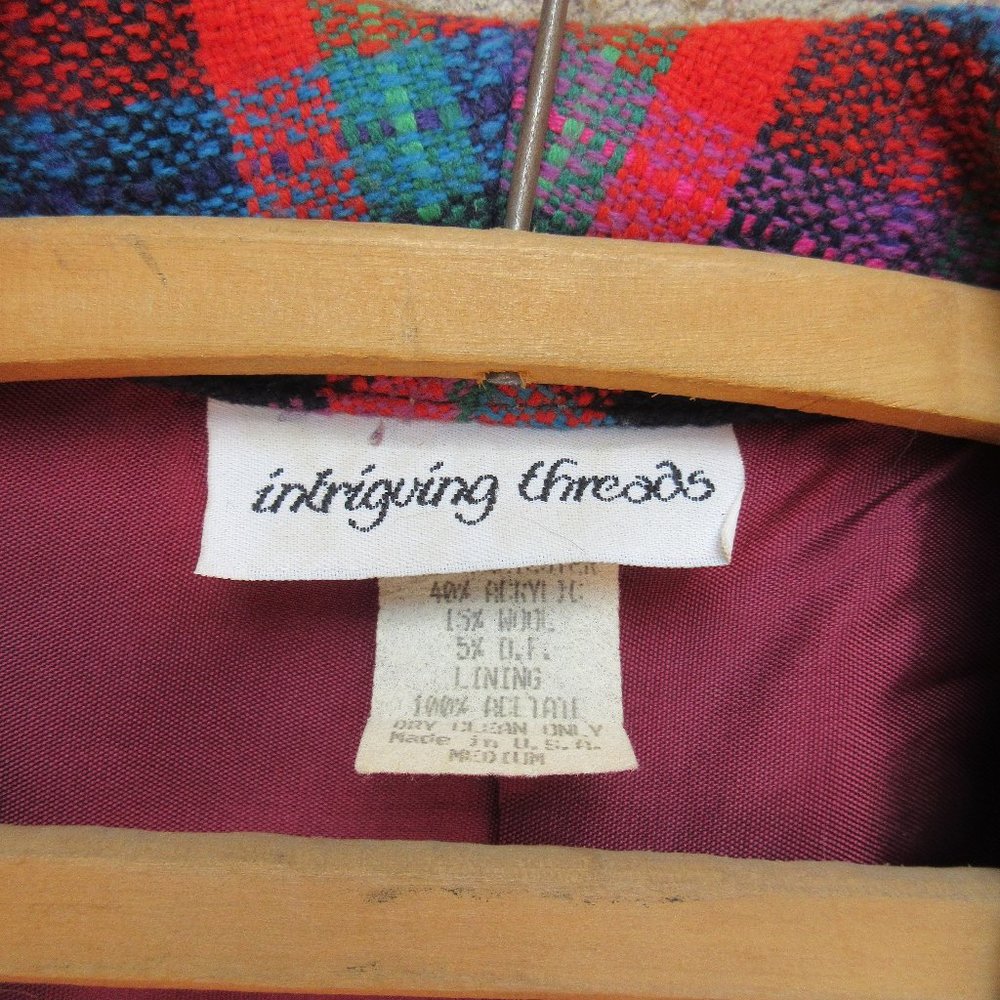 Intriguing Threads Vintage Checked Jacket Lined M… - image 2